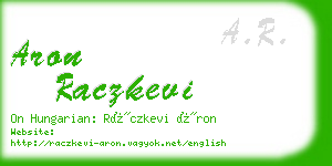 aron raczkevi business card